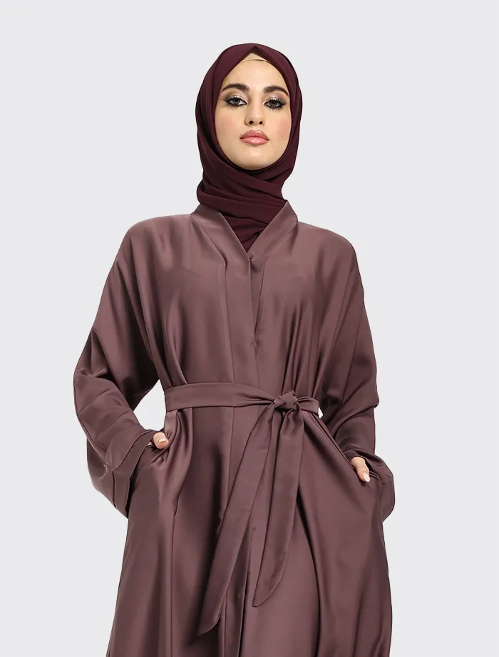 Mauve Open Abaya